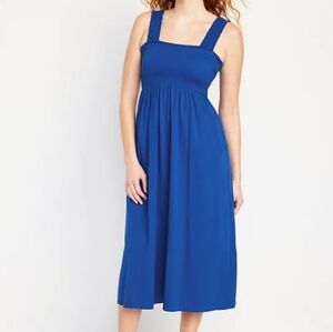 NWT! Old Navy Royal Blue Smocked Midi Dress Size XL